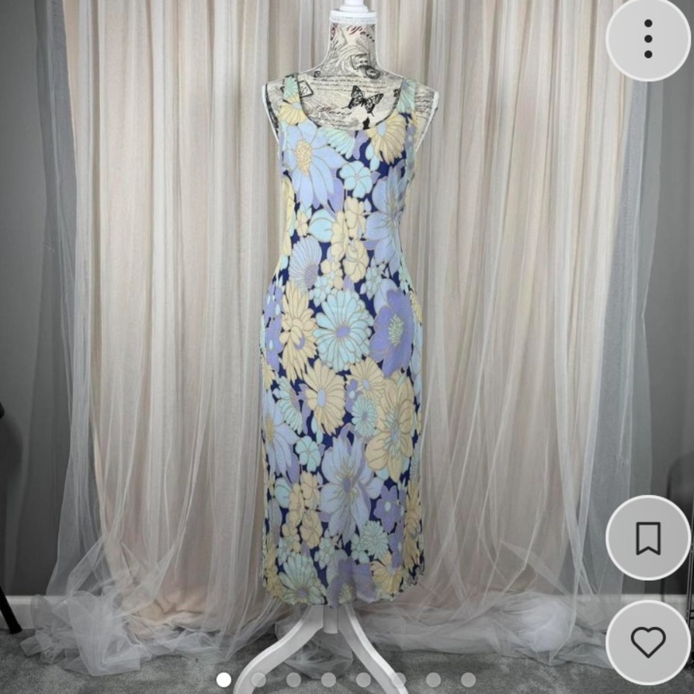 Ann Taylor 100% Silk Floral Midi Dress